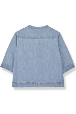 Baby blouse/overhemd blauw