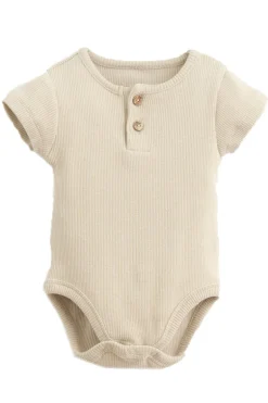 Baby romper korte mouw bruin