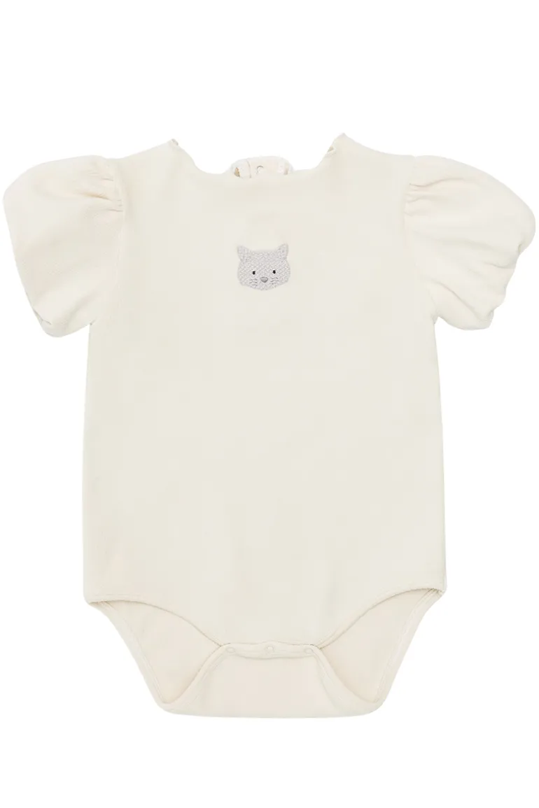 Baby romper korte mouw ecru