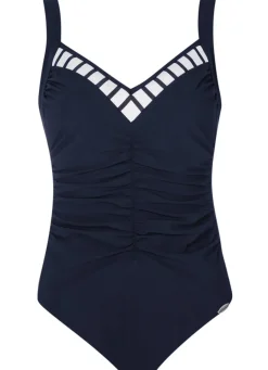 Bad/beach dames badpak modecup blauw