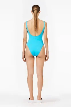Bad/beach dames badpak mode blauw