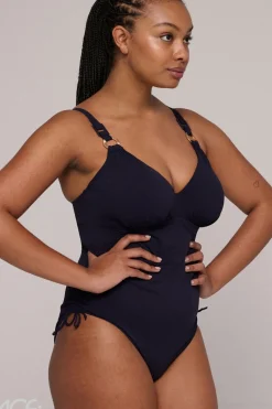 Bad/beach dames badpak modecup blauw