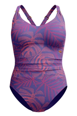 Bad/beach dames badpak sport blauw