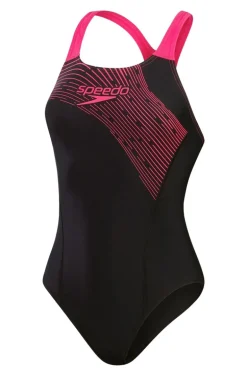 Bad/beach dames badpak sport zwart