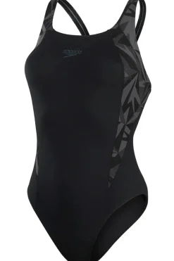 Bad/beach dames badpak sport zwart