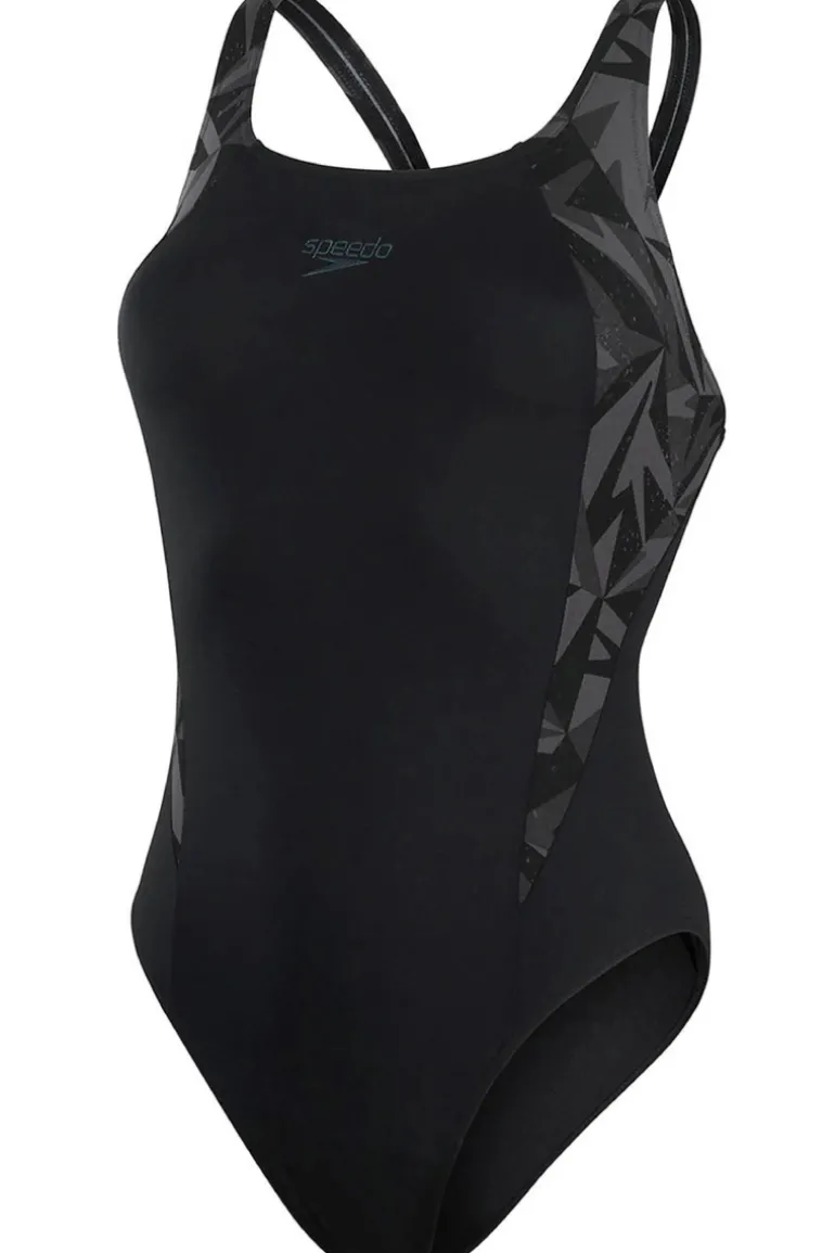 Bad/beach dames badpak sport zwart