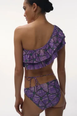Bad/beach dames bikini slip paars