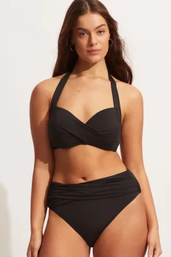 Bad/beach dames bikini slip zwart