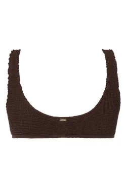 Bad/beach dames bikini slip bruin