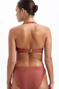 Bad/beach dames bikini slip bruin