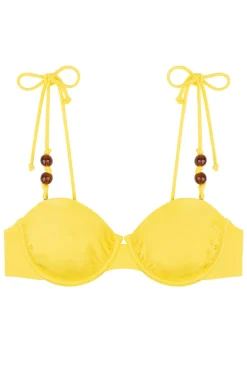 Bad/beach dames bikini top geel