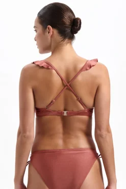 Bad/beach dames bikini top bruin