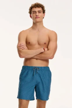 Bad/beach heren zwemshort blauw