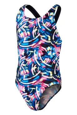 Bad/beach meisjes badpak sport zwart