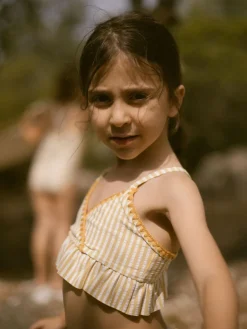Bad/beach meisjes bikini geel