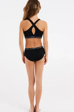 Bad/beach meisjes bikini zwart