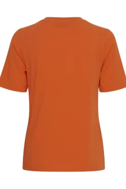 Casual dames t-shirt km oranje