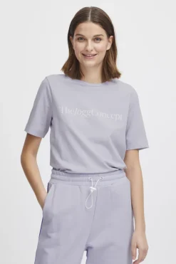 Casual dames t-shirt km paars