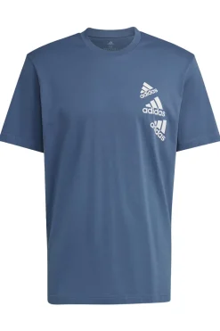 Casual heren t-shirt km blauw