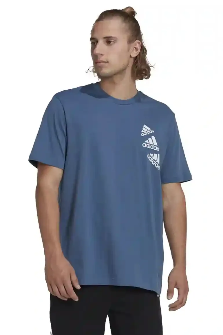 Casual heren t-shirt km blauw