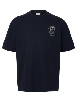 Casual heren t-shirt km blauw