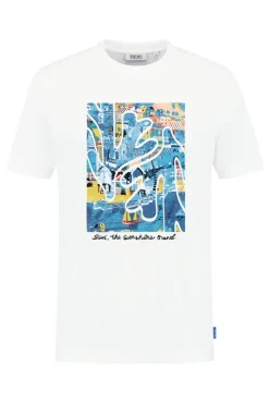 Casual heren t-shirt km wit