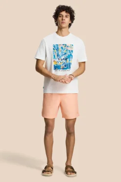 Casual heren t-shirt km wit