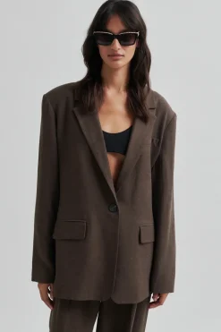 Dames blazer bruin