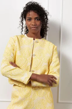 Dames blazer geel