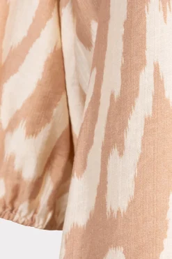 Dames blouse korte mouw bruin