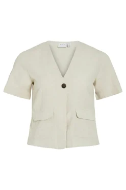 Dames blouse korte mouw bruin