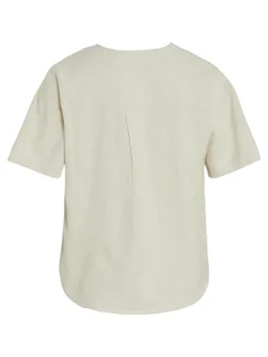 Dames blouse korte mouw bruin