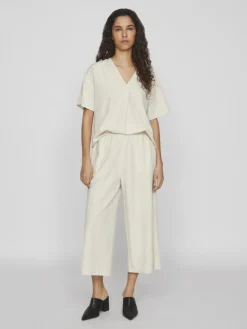Dames blouse korte mouw bruin