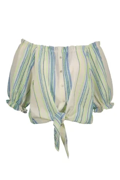Dames blouse korte mouw bruin