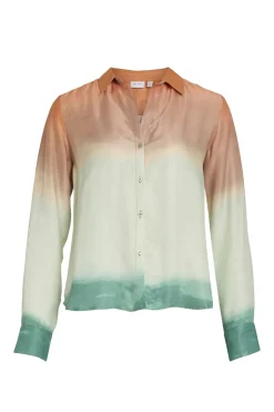 Dames blouse korte mouw bruin