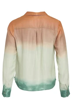 Dames blouse korte mouw bruin
