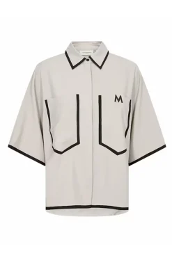 Dames blouse korte mouw bruin