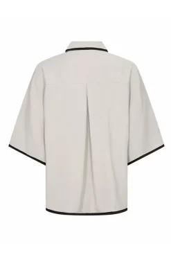 Dames blouse korte mouw bruin