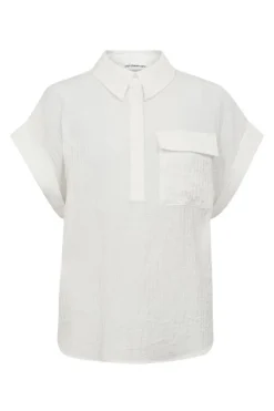 Dames blouse korte mouw ecru