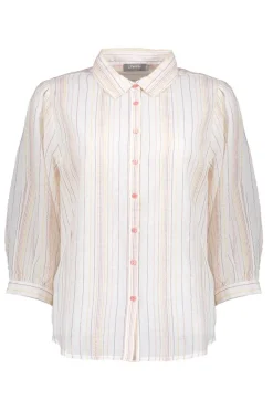 Dames blouse korte mouw ecru