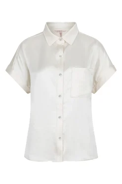 Dames blouse korte mouw ecru
