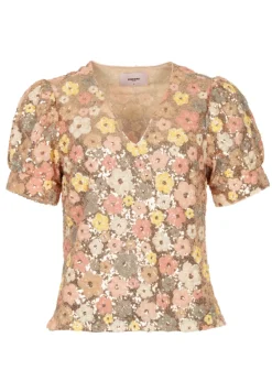 Dames blouse korte mouw ecru