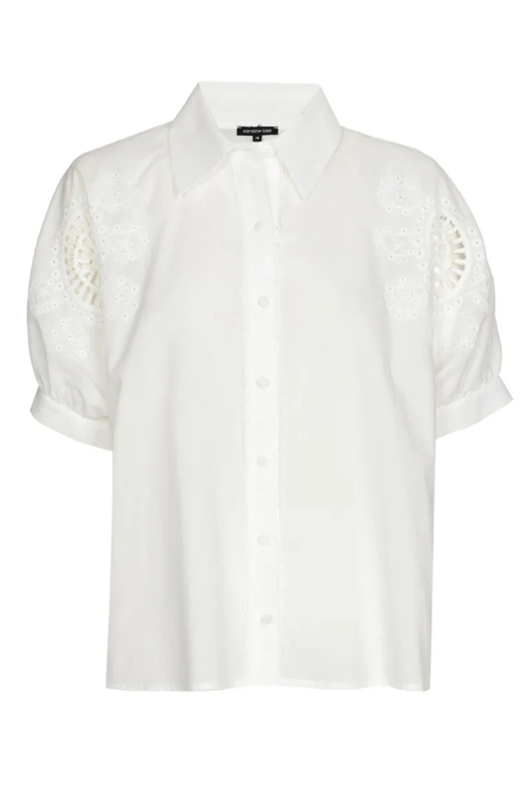 Dames blouse korte mouw ecru