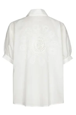 Dames blouse korte mouw ecru