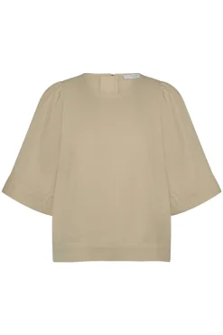 Dames blouse korte mouw ecru