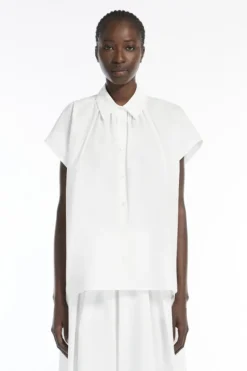Dames blouse korte mouw ecru