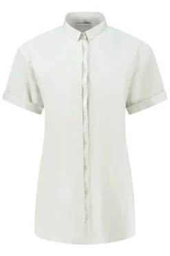 Dames blouse korte mouw ecru
