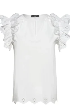 Dames blouse korte mouw ecru