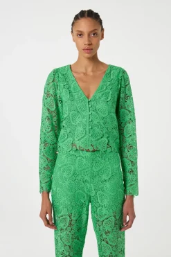Dames blouse korte mouw groen
