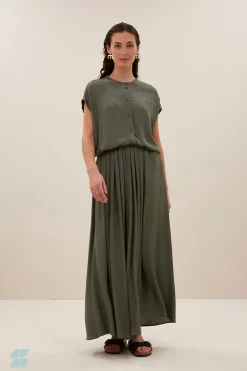 Dames blouse korte mouw groen
